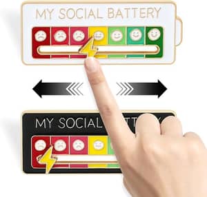 SOCIAL BATTERY PIN 6 Stück Lustige Brosche Interak Produktbild-Vorschau 9