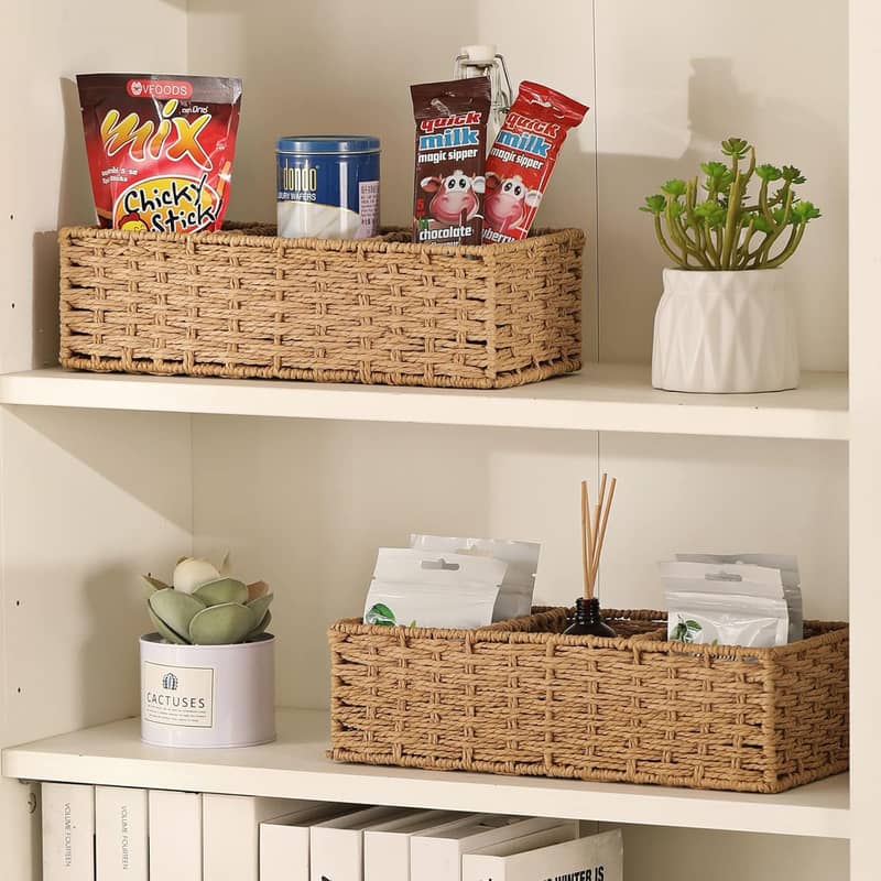 36x15cm) Rattan Aufbewahrungs Korb Organizer Braun