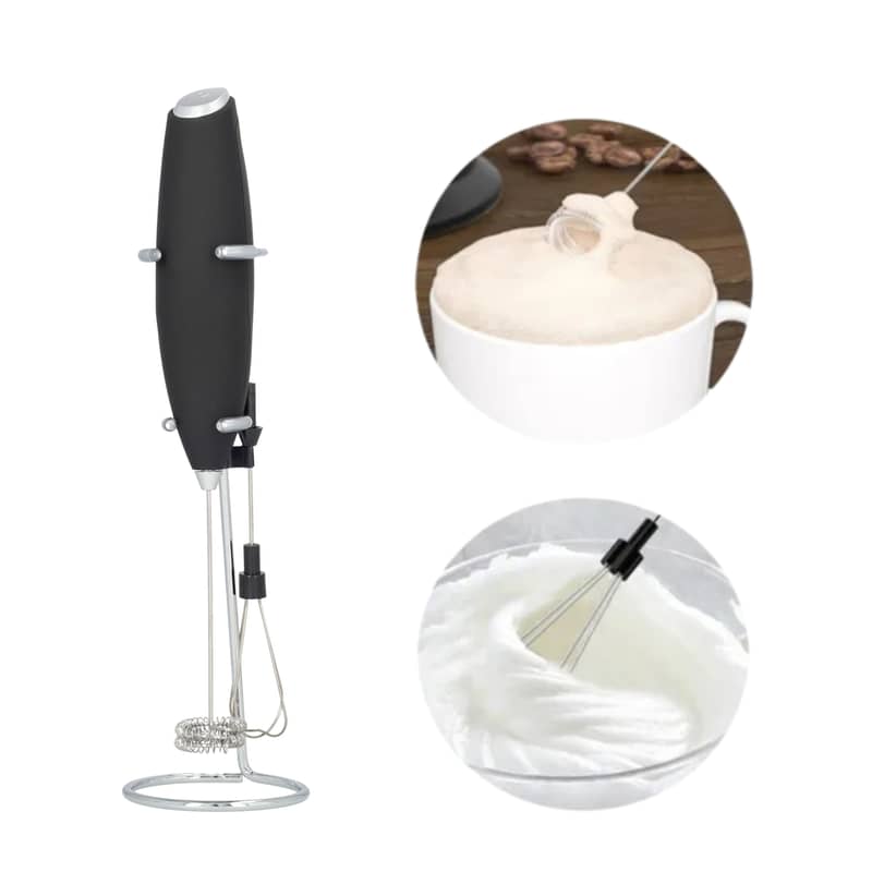 4-tlg. Set Elektrischer Hand Mixer Milch Aufschäumer