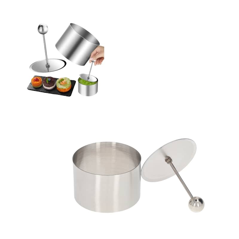 Ø8x5cm) Edelstahl Dessert Ring DIY Servier Presse