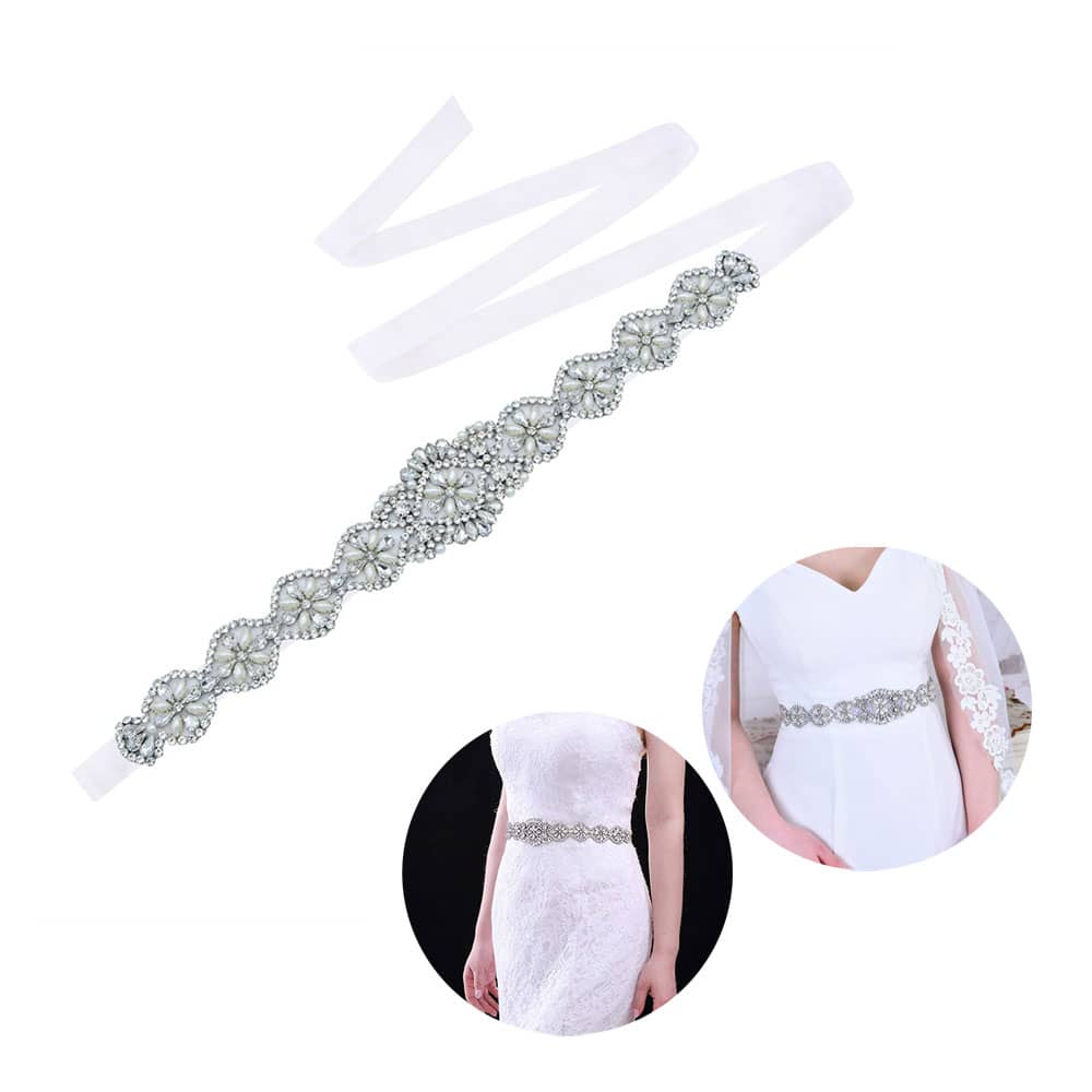 Ceinture Strass Blanche Large Taille XL - Faux Cuir, Neuf Sans étiquette, Pour Femme