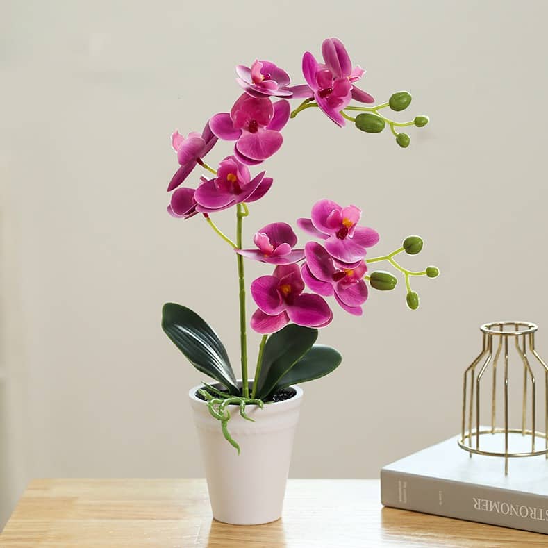 Deko Kunstpflanze Orchidee Kunstblume Topf Violett