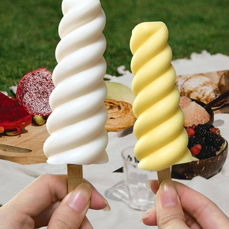 6-fach Silikon Eis am Stiel Form DIY Glacé Spirale
