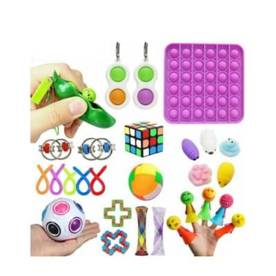 3 Jouets Pop Bubble Fidget – Chenille, Crocodile, Bus – Silicone Réversible – Anti-stress