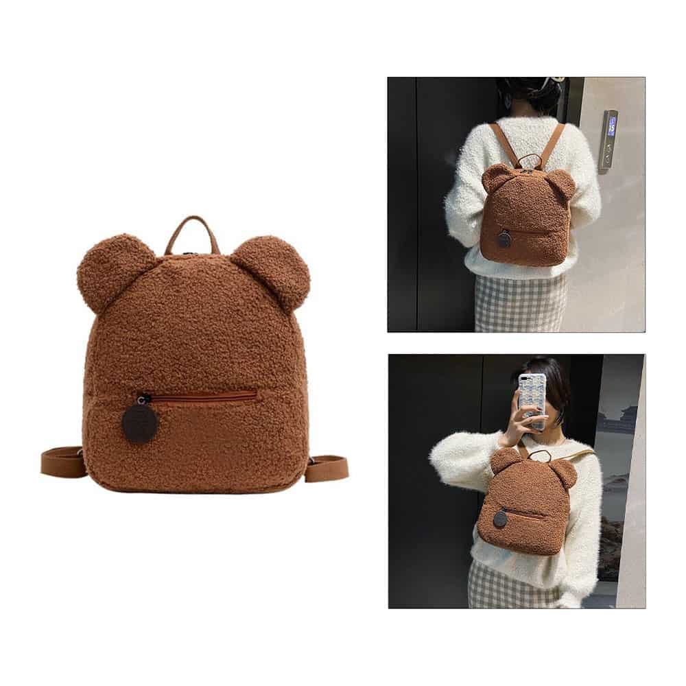 Teddyfell Rucksack Damen 28x25x11cm) Mini Fashion Teddy Bär