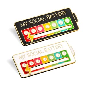 SOCIAL BATTERY PIN 6 Stück Lustige Brosche Interak Produktbild-Vorschau 12