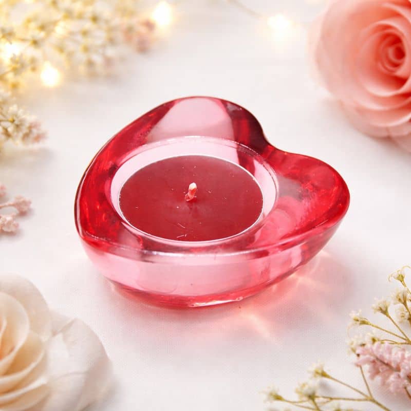 Glas Teelicht Halter Home Deko Kerzen Ständer Herz