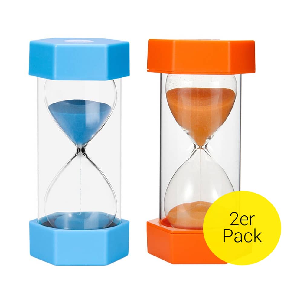 2-Minuten Sanduhr Orange – Sechseckige Küchenuhr Aus Kunststoff & Glas Für Spiele, Sport & Deko