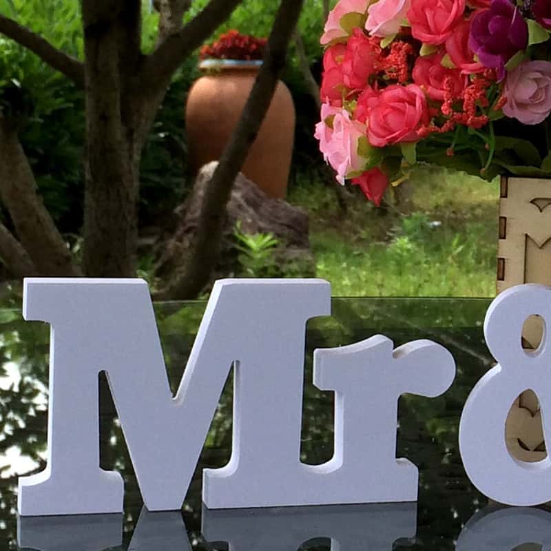 3-tlg. Set) Buchstaben Aufsteller Mr & Mrs Hochzeit