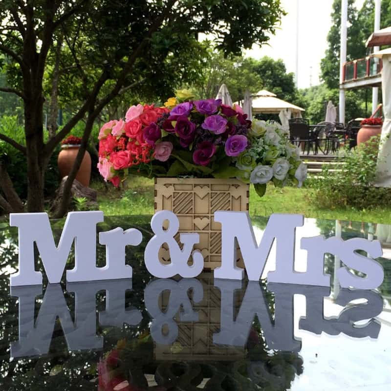 3-tlg. Set) Buchstaben Aufsteller Mr & Mrs Hochzeit