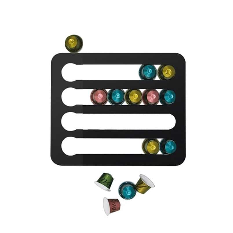 Kaffeepad Halter Für Wand - Selbstklebend Bis 54 Kapseln, DIY Aufbewahrung Schwarz