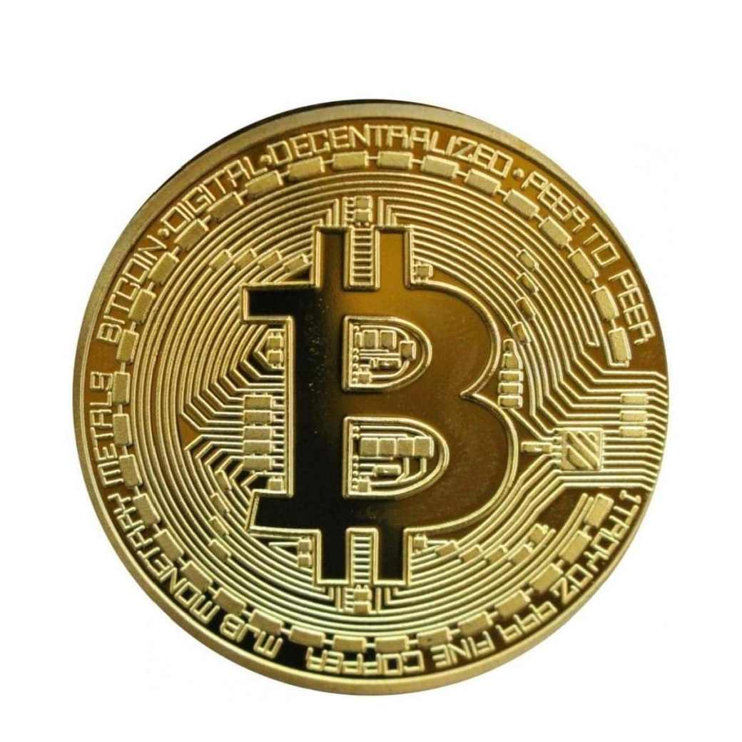 Ø 38mm) Bitcoin pièce crypto souvenir or