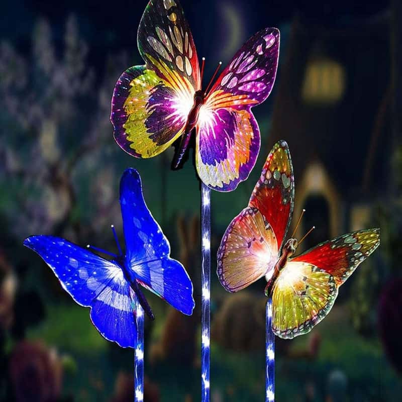 Beito 3 STÜCKE Flattern Solar Schmetterling Garten Schmetterlinge Fairy  Lights Pfübel Garten Dekoration Zufällige Farbe : : Garten