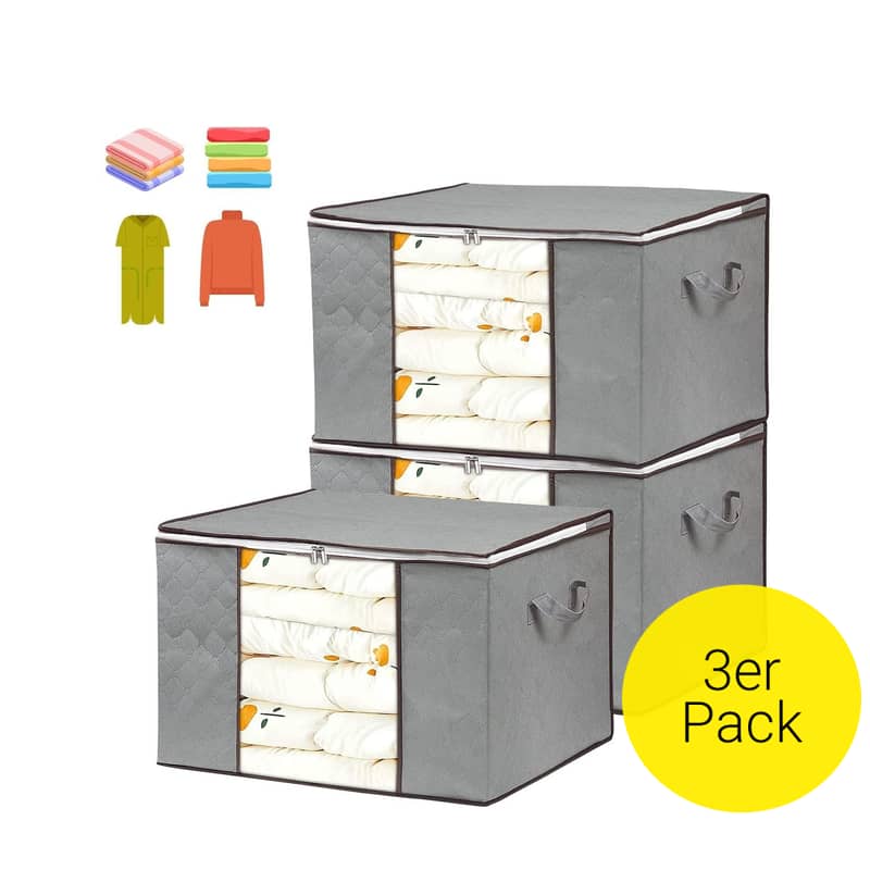 3er Set 60x40x35cm Aufbewahrungs Tasche Bettwsche