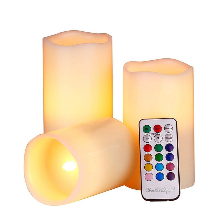 3 Tlg Set Led Kerze Lampe Fernbedienung S M L
