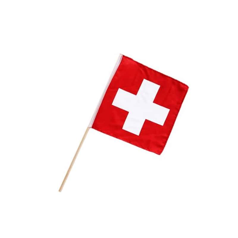 40x40cm) Schweizer Flagge Deko Banner Stabfahne