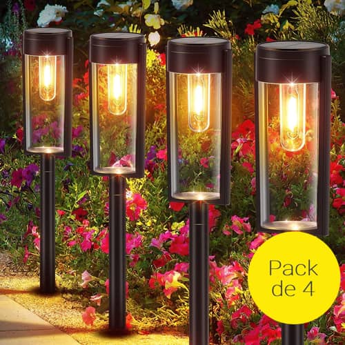 Lot 6 Lampes Solaires LED Universum – Blanc Froid, IP44, Jardin, Extérieur