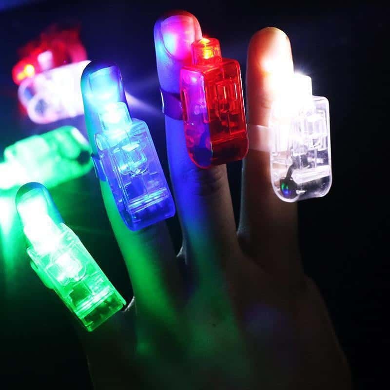 4x Leuchtende LED Finger Lichter Silvester / Party