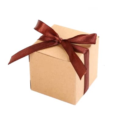 Mini Geschenk Schachtel Gift Box + Schleifen Braun
