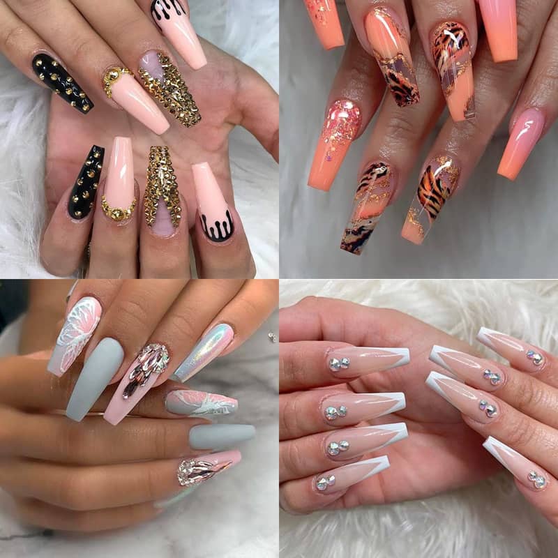 500er Set) Ballerina Kunstngel Full Cover Nail Tips