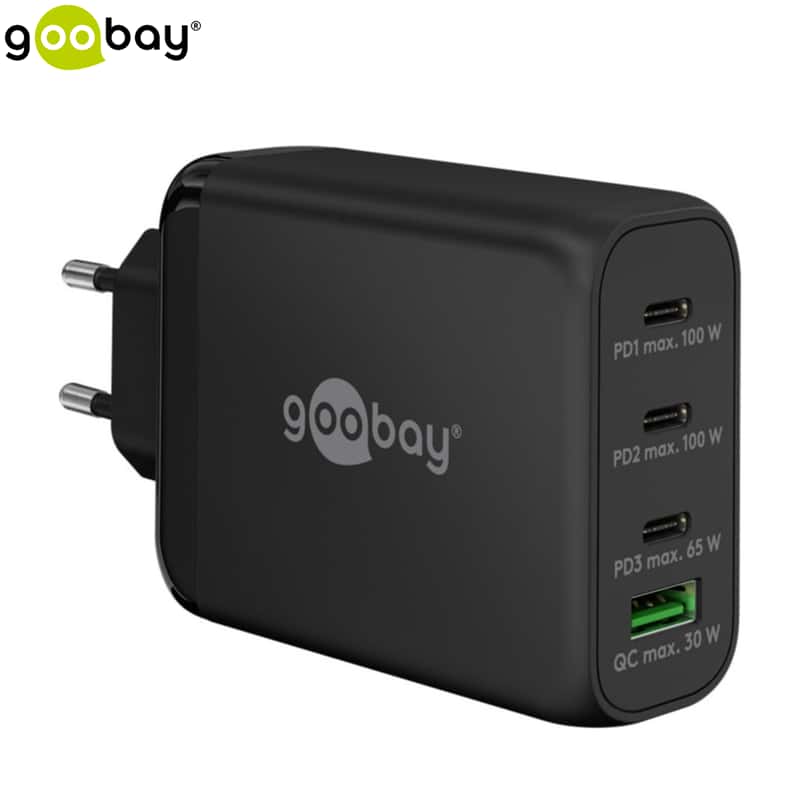 Goobay (100W) USB A / USB C GaN Ladegerät Schwarz