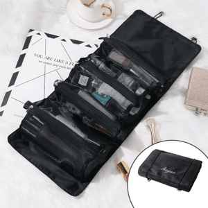 OPPLESIN 2er Set Transparente Kulturbeutel Für Reise – Wasserdichte PVC Make-up Taschen, Schwarz
