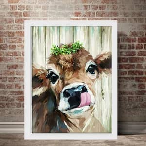 Newsight Malen Nach Zahlen Set – DIY Acrylmalerei Für Erwachsene & Kinder, Rahmen: 30,5x40,6 Cm (Kuh-Motiv)