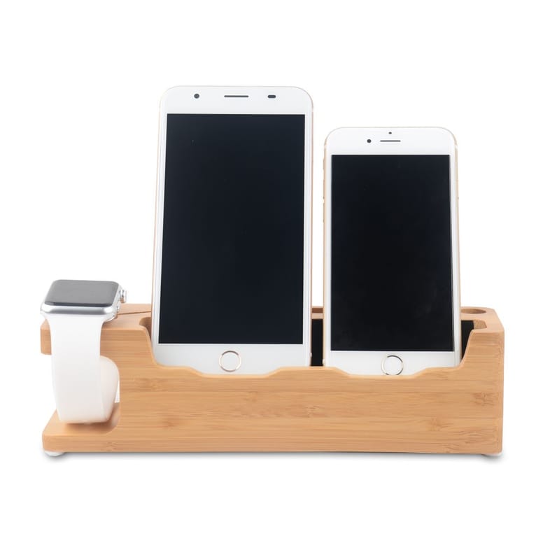 5in1 Apple Watch Iphone Echt Holz Dockingstation