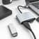 (11cm) 3in1 USB C auf  USB A / SD / Micro SD Kartenlesegerät OTG Card Reader - Grau