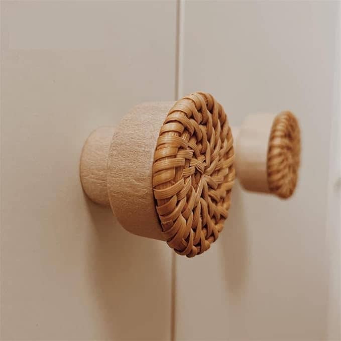 Ø40mm) Rattan Schrankgriff Home Deko Halte Knauf