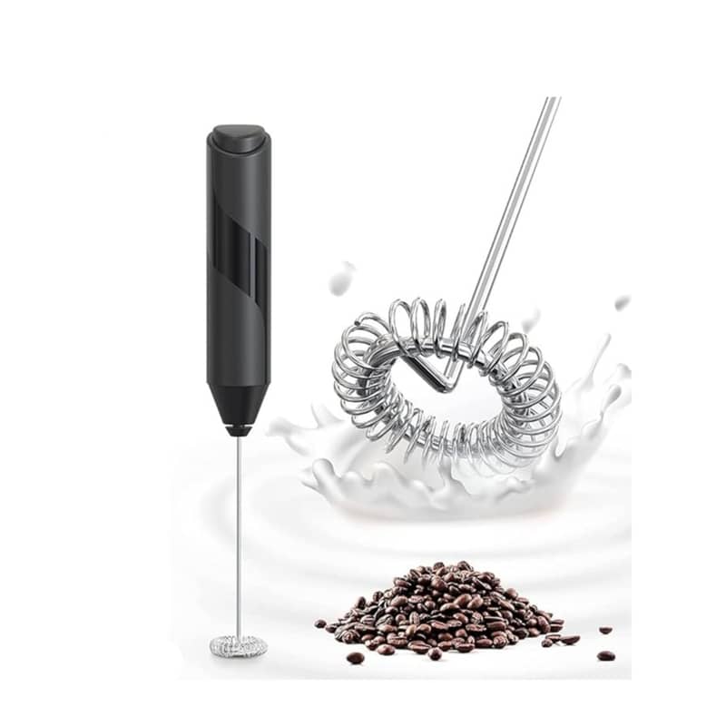 Milch Aufschäumer Handmixer für Kaffee+Milch Schwarz