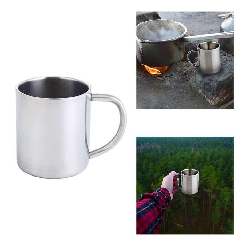 220ml Edelstahl Thermo Kaffee Tasse Camping Becher