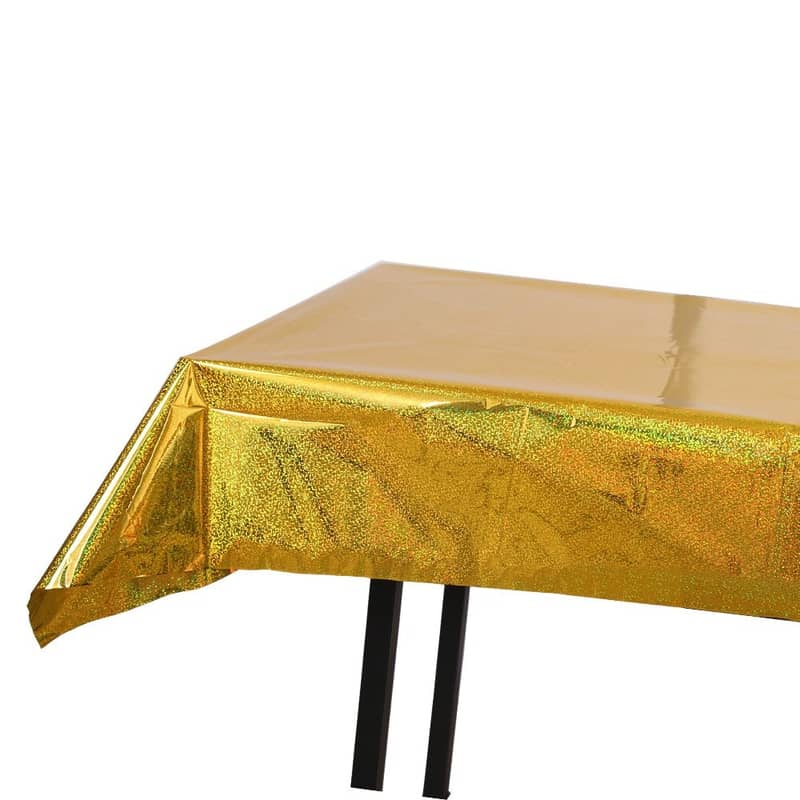 270x100cm) Glitzer Deko Folien Tischdecke Gold