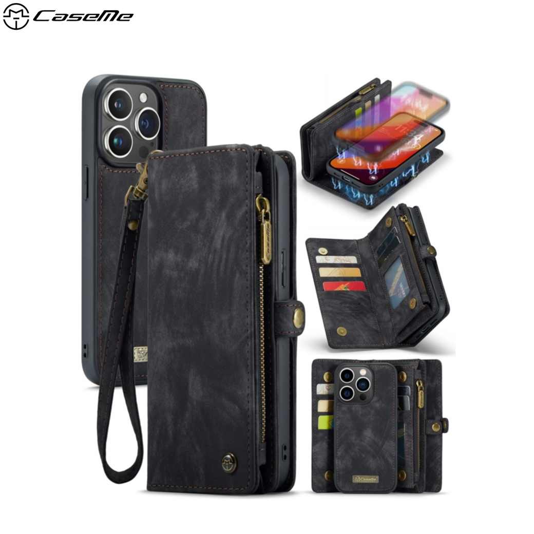 Caseme iPhone 16 Pro Max 2in1 Leder Tasche Karten Etui