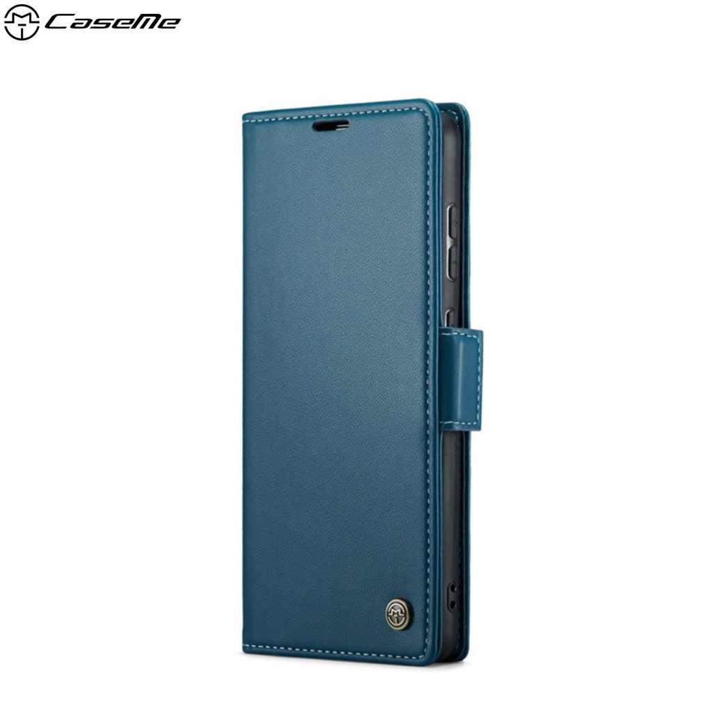 Caseme Samsung Galaxy A55 Leder Tasche Litchi RFID