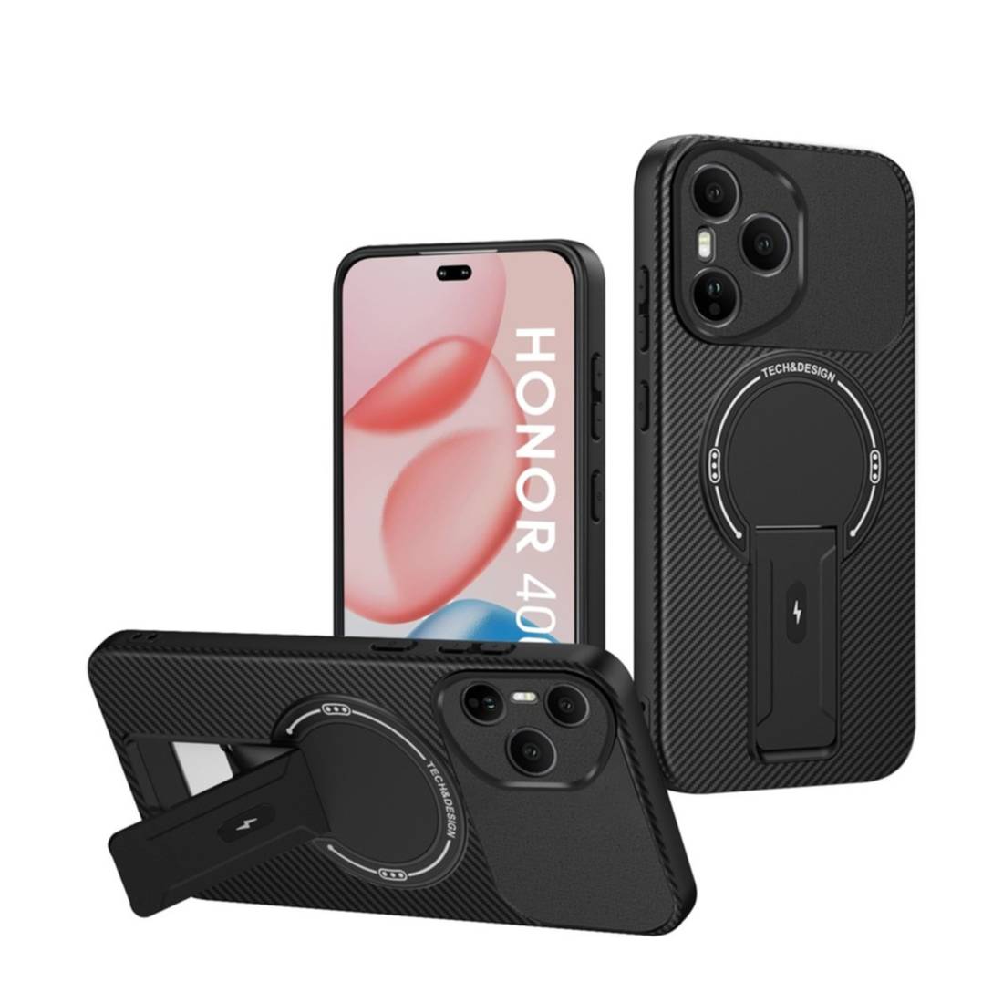 BAILI Custodia a portafoglio per Honor 400 Pro, Chiusura magnetica Tasca cover con slot per schede Kickstand per Honor 400 Pro-Blu