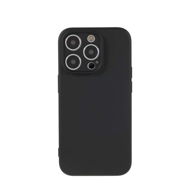 iPhone 15 Pro Gummi Hülle Kameraschutz Schwarz Matt