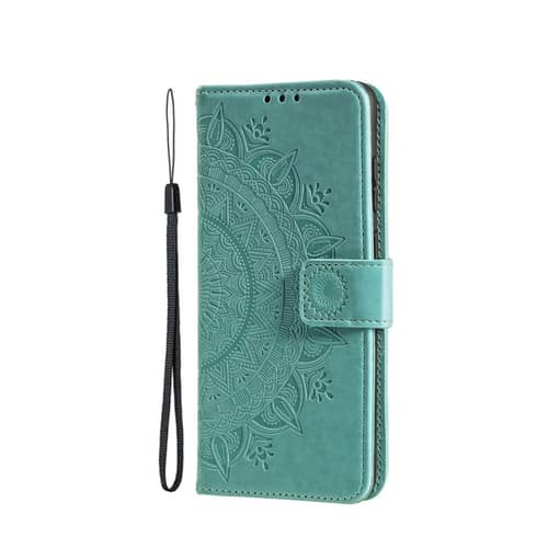 Leder-Hülle Mit Geldbörse Für IPhone 15 – 9 Kartenfächer, Reißverschluss, Standfuß, Grün