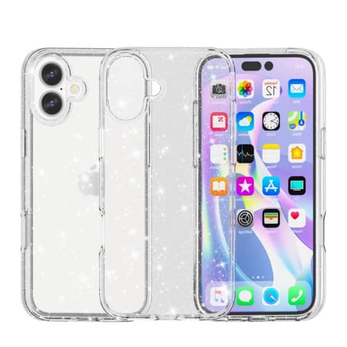 IPhone 6/6s Glitzer Schneekugel Handyhülle – Transparent, Mit Flüssigem Sternenstaub, Silberner Bumper