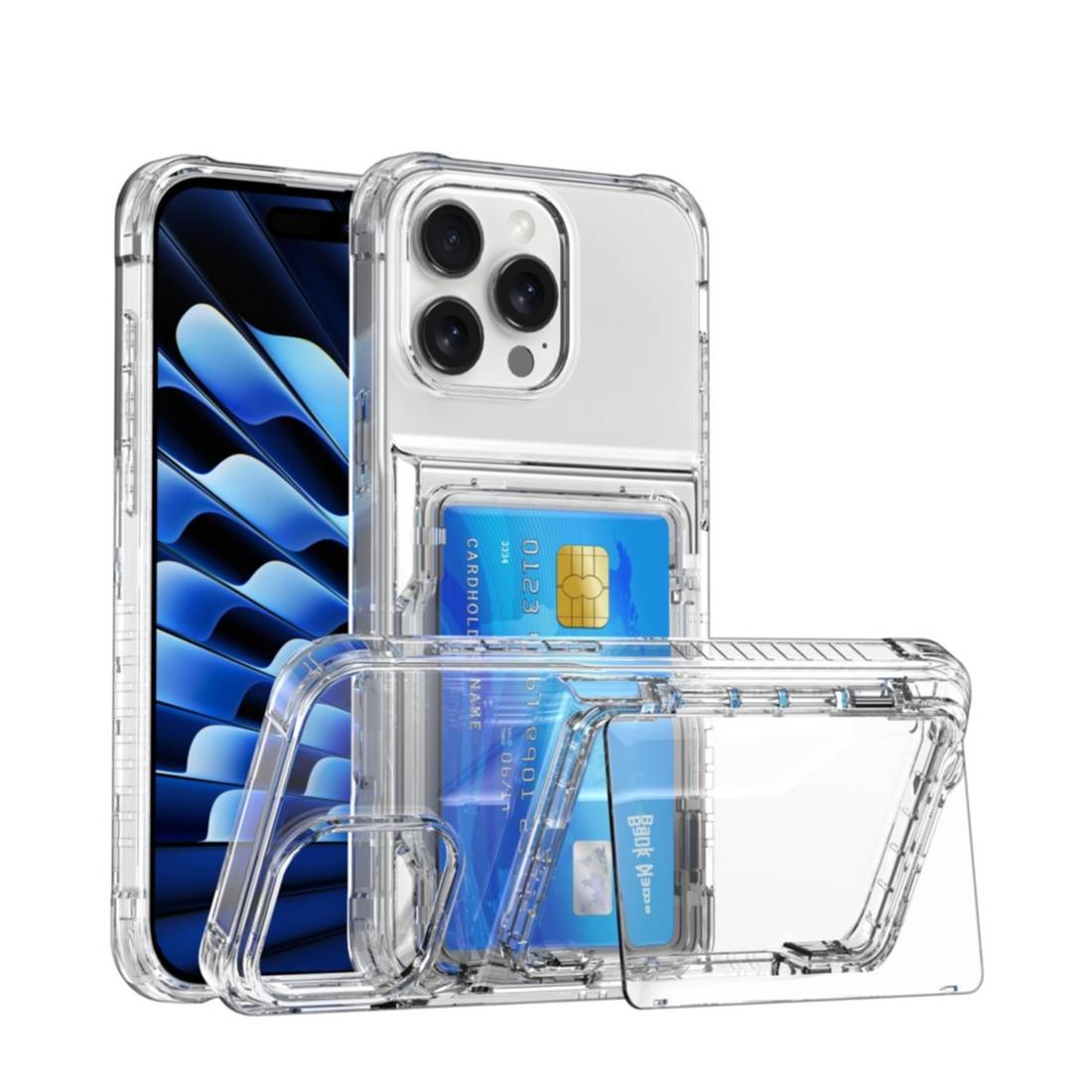 BEZ Handyhülle Für IPhone 16e – Klappetui Mit Kreditkartenhaltern, Ständer & Magnetverschluss, Marineblau