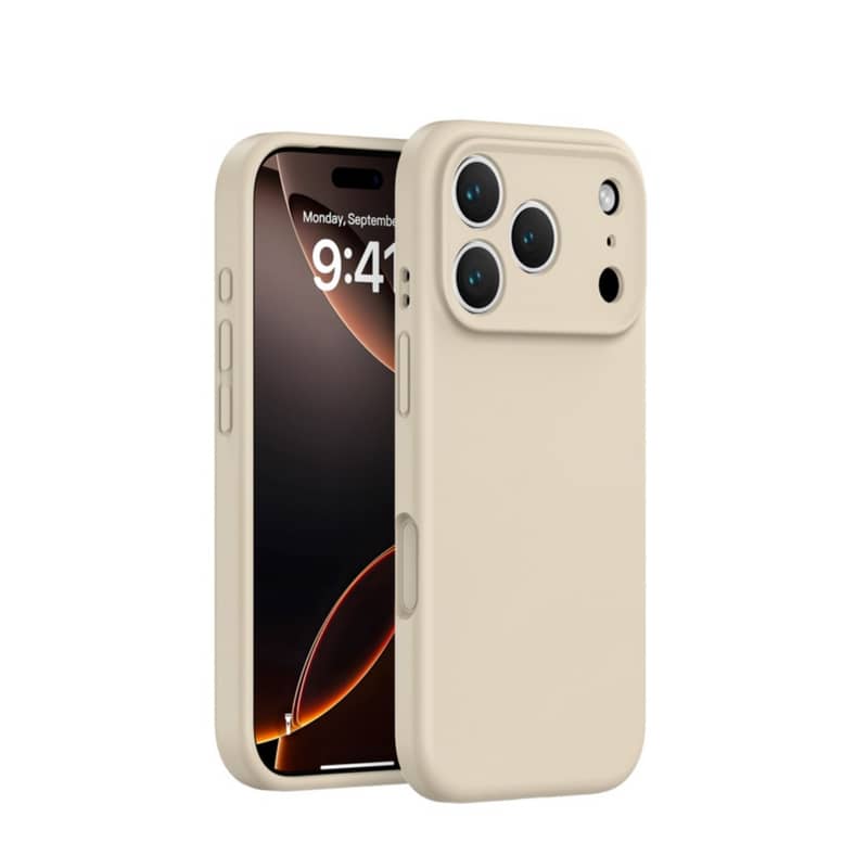iPhone 17 Pro Silikon Case Kameraschutz Hellbraun
