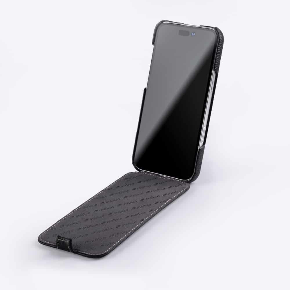 iPhone 16 Pro Max Echtleder Flip Cover Vertikal