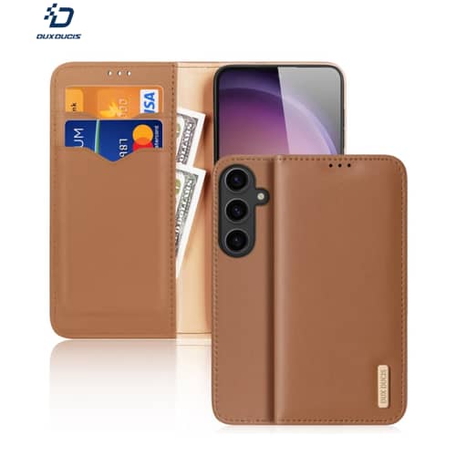 VANAVAGY Leder Flip Case Für Samsung Galaxy S24+ – Mit Kartenschlitzen & Magnet Für Autohalterung (Roségold)