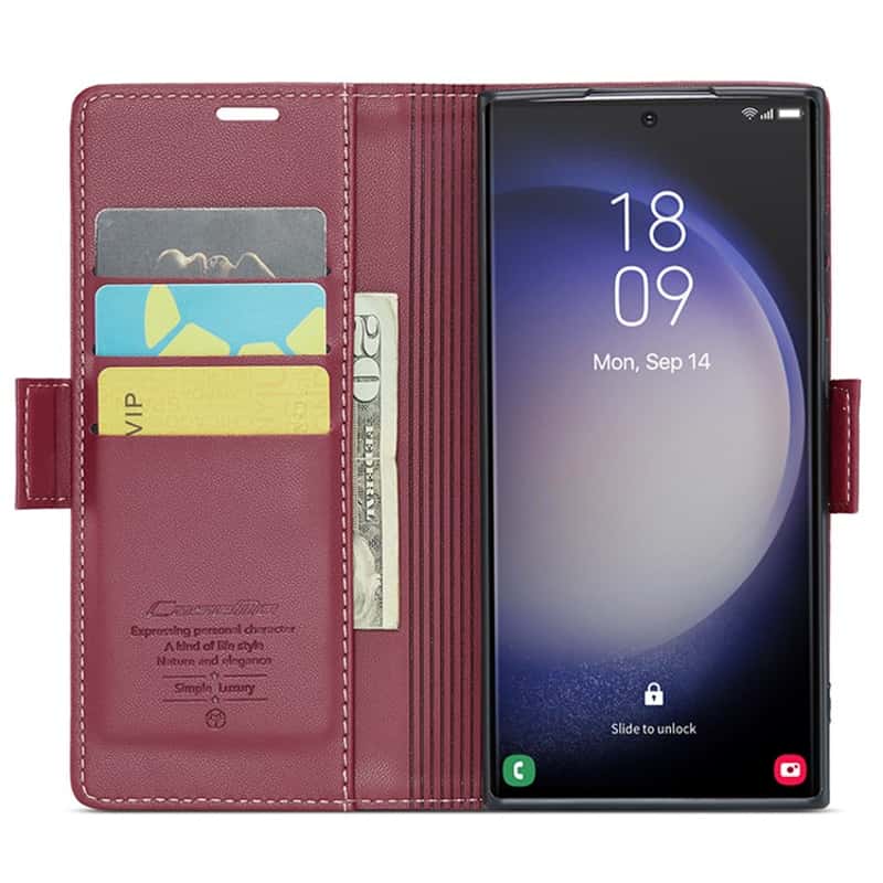 Galaxy S24 Ultra - Stand Flip Case Hülle rot, Samsung Galaxy S24 Ultra, Samsung Galaxy