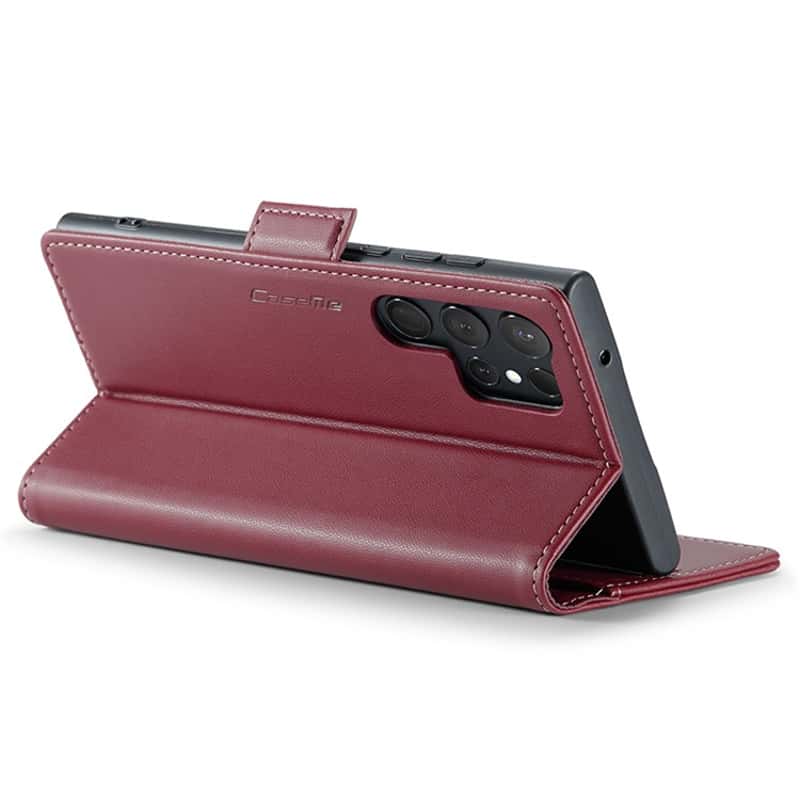 Galaxy S24 Ultra Leder Tasche Flip Wallet Etui Rot