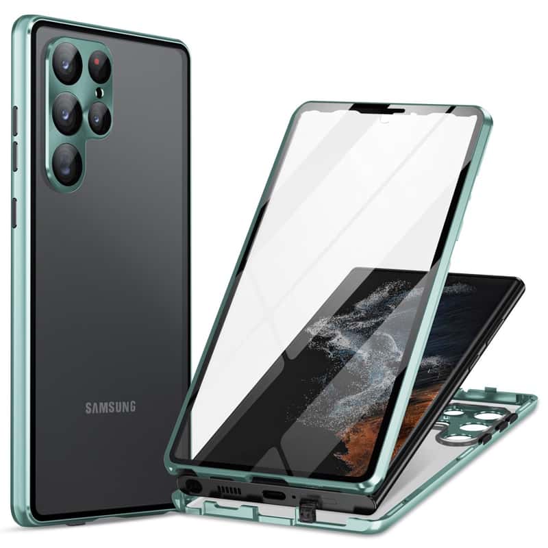 Galaxy S24 Ultra Alu Hülle Case Kameraschutz Grün
