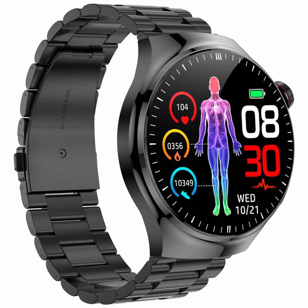 Smart Watch Edelstahl Armband (IP68) Schwarz