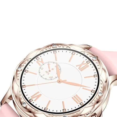 Frauen Smart Watch Fitness Tracker Gold Rosa