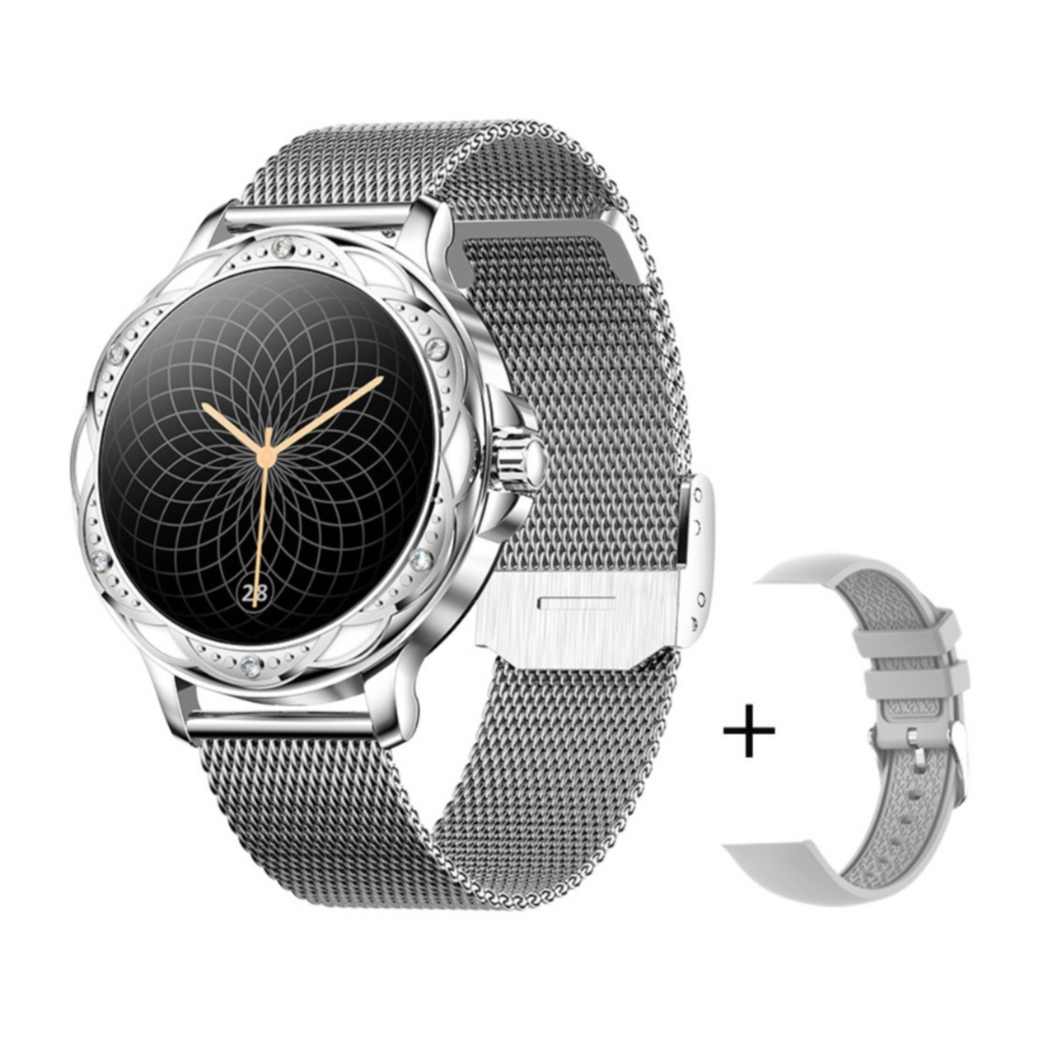 Blutdruckmessung Fitness Uhr Mit Herzfrequenzmesser Frauen Smart Watch  Fitness Tracker Display Silber