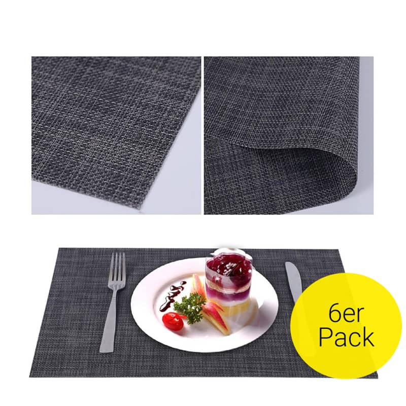6er Set) 45x30cm Hitzebeständige Teller Tischunterlage